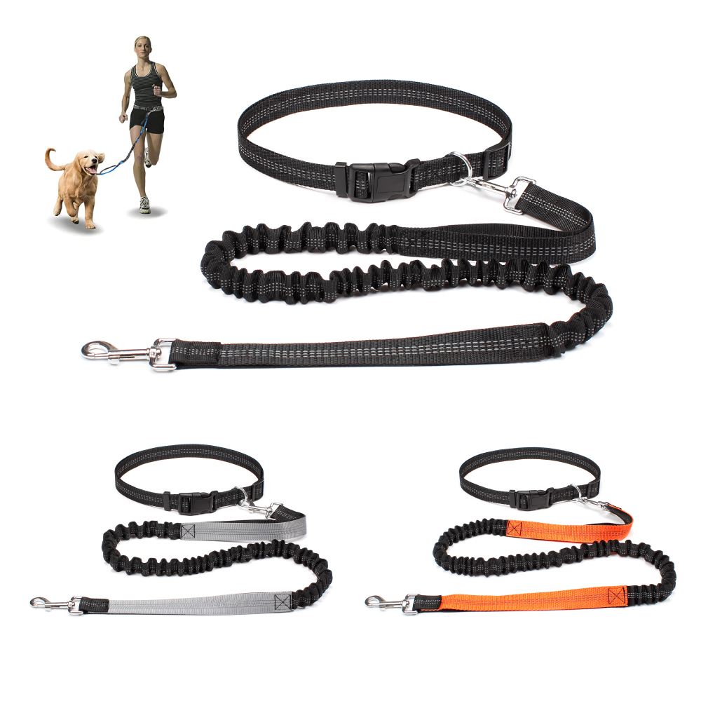 Running Gear Dog - สายจูงสุนัขแบบแฮนด์ฟรีสำหรับพาสัตว์เลี้ยงเดิน วิ่ง จ็อกกิ้ง สายจูงปรับระดับได้พร้อมเข็มขัดคาดเอว สายรัดอก เชือกจูง
