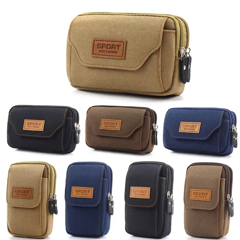 Running Belt Waist - 6.5 นิ้วผู้ชายกระเป๋านุ่มเข็มขัดเอวกระเป๋ากระเป๋าขนาดเล็กผ้าใบเอวแพ็คกระเป๋าเดินทาง Camping กระเป๋ากระเป๋าหน้าอก