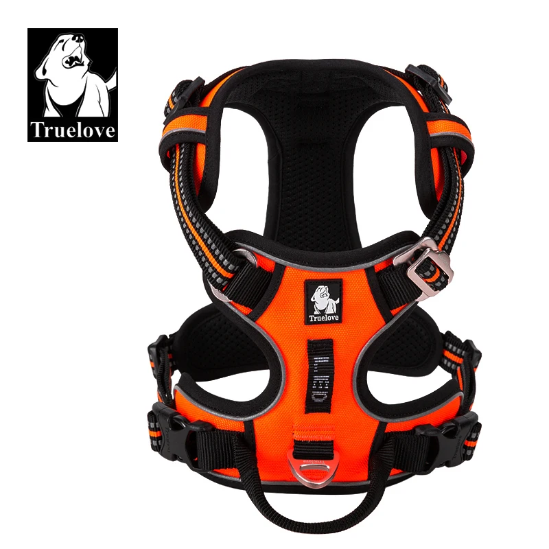 Running Gear Dog - Truelove สัตว์เลี้ยงสะท้อนแสงสายรัดสุนัขไนลอนไม่มีดึงปรับขนาดกลางขนาดใหญ่ Naughty Dog เสื้อกั๊กความปลอดภัยยานพาหนะตะกั่วเดินวิ่ง