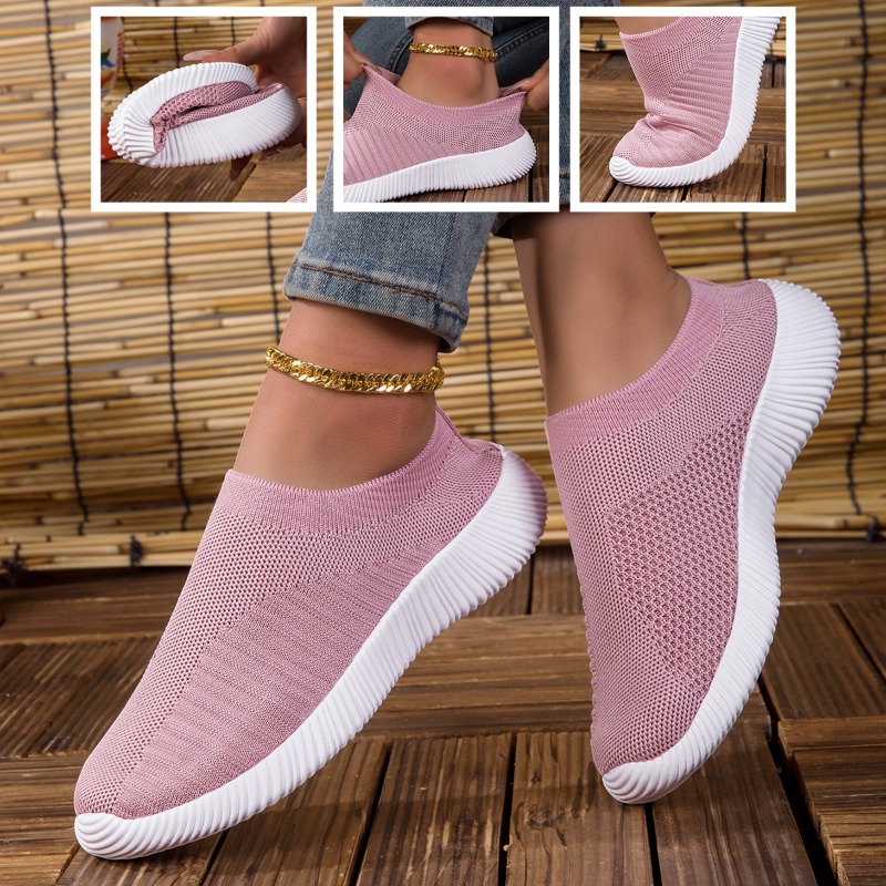 Running Gear For Women - รองเท้าผ้าใบผู้หญิง ระบายอากาศได้ดี ผ้าถักแบบตาข่าย สวมใส่สบาย แบบผูกเชือก แฟชั่นทันสมัย