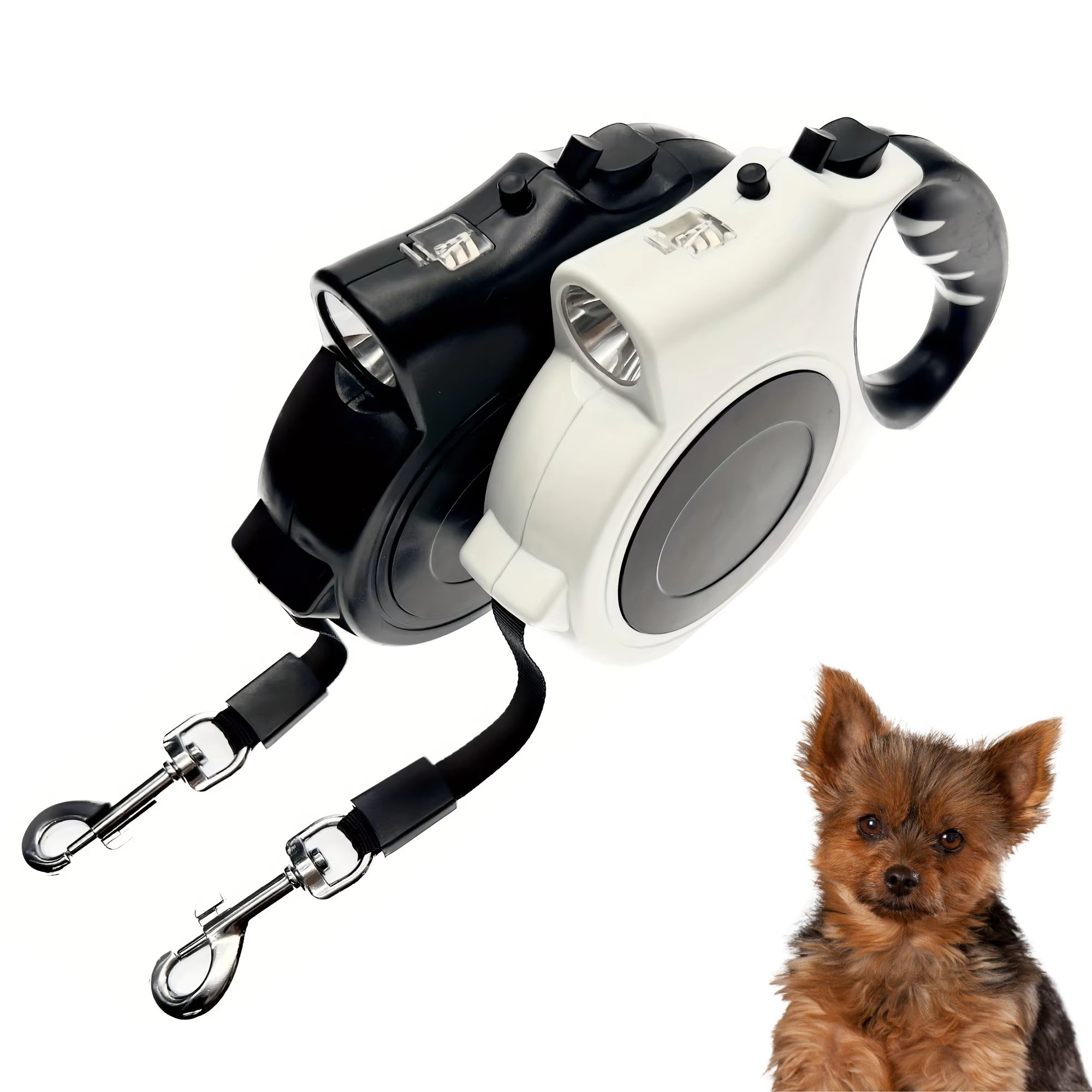 Running Gear Dog - สายจูงสุนัขแบบพับเก็บได้เรืองแสง 1 ชิ้น -16 ฟุต ปรับได้